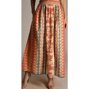 ASH & EDEN Maira Maxi Skirt – Orange Printed – Size M – NWT – Originally $230